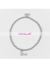 Bracciale Argento Chiave con sfere da 3 mm